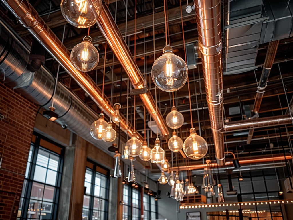 Oświetlenie sufitowe w stylu industrialnym – inspiracje