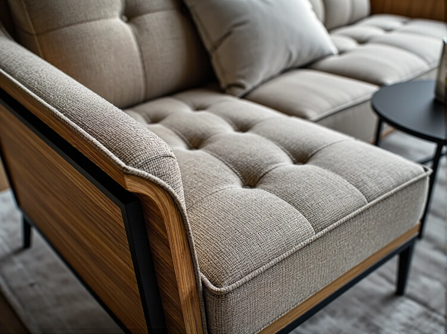 Czarna komoda glamour ze złotymi detalami, stylowa aranżacja salonu