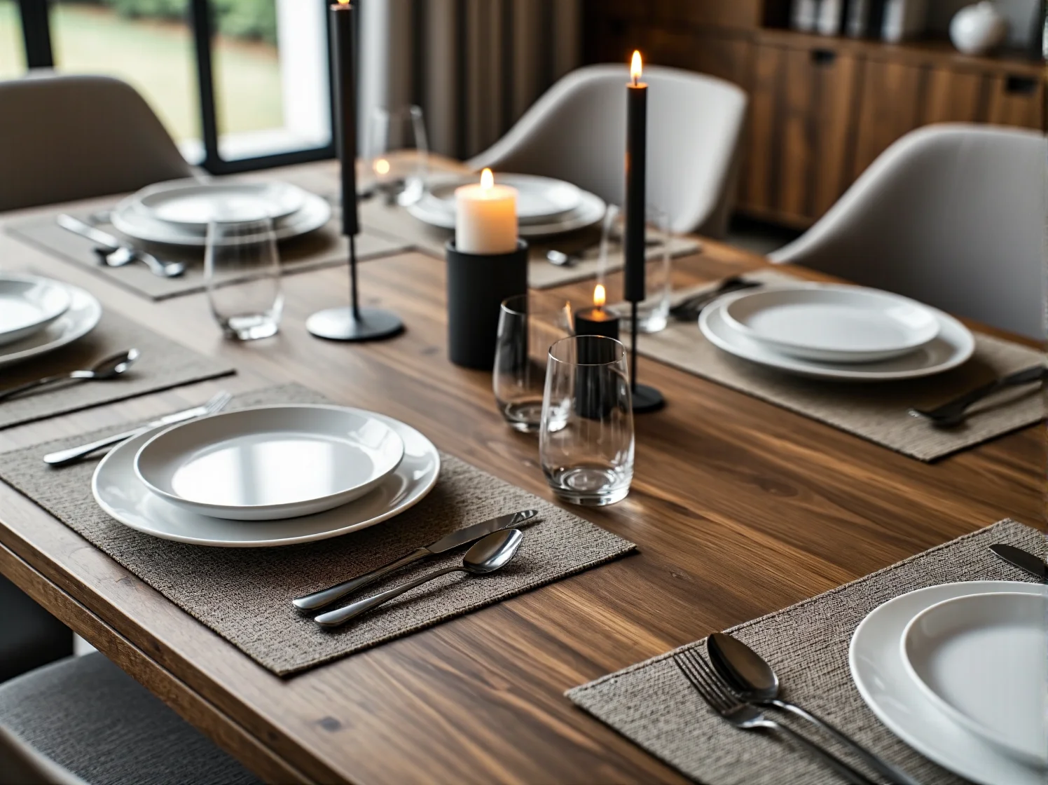 Ekologiczne krzesła i stoły z naturalnego drewna w restauracji inspirowanej stylem biofilicznym.