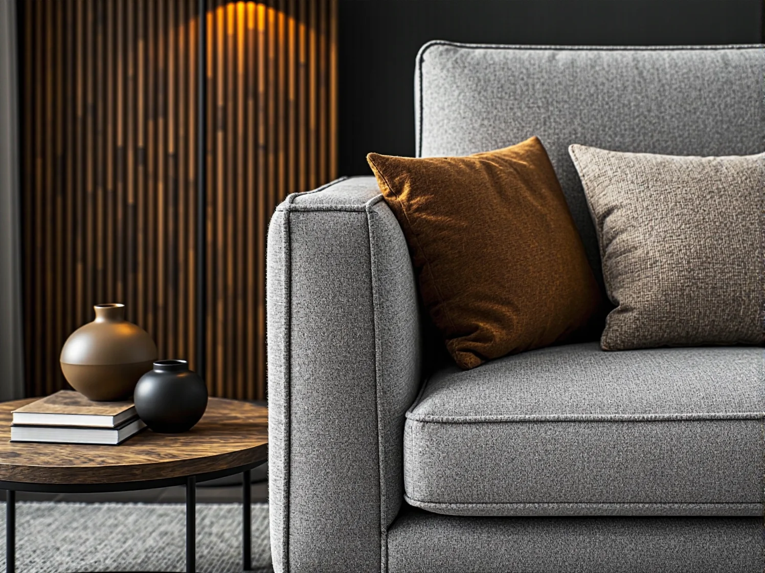 Kinkiety zewnętrzne LED podkreślające strukturę ściany nowoczesnego domu.