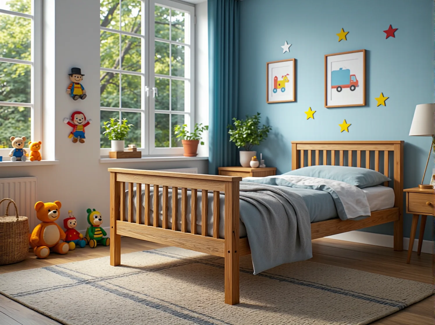 Klasyczne łóżeczko szczebelkowe w aranżacji pokoju vintage.