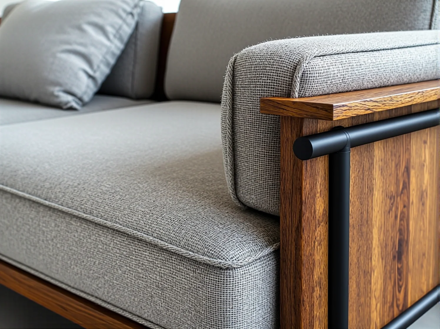 Kompaktowa sofa i miękki fotel idealne do zaaranżowania małego wnętrza.