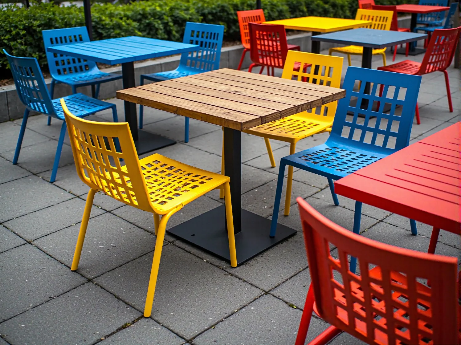 Modułowe meble miejskie ułatwiające rearanżację placu publicznego.