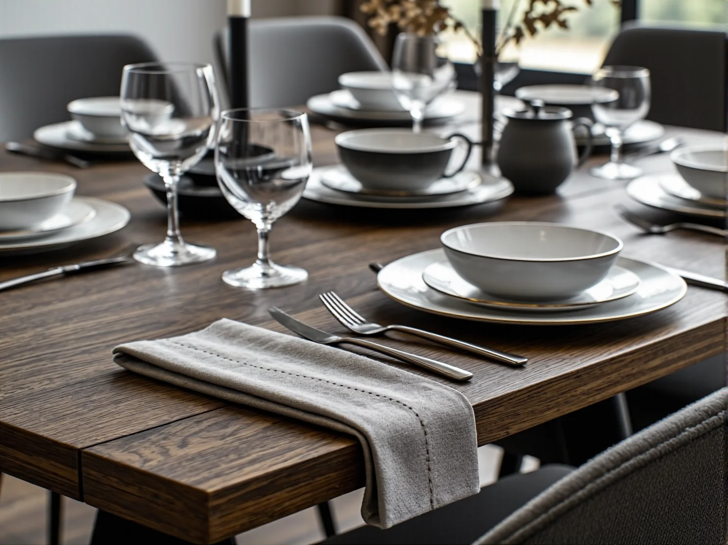 Inspiracja na nowoczesną jadalnię glamour z lustrzanymi meblami i szkłem.