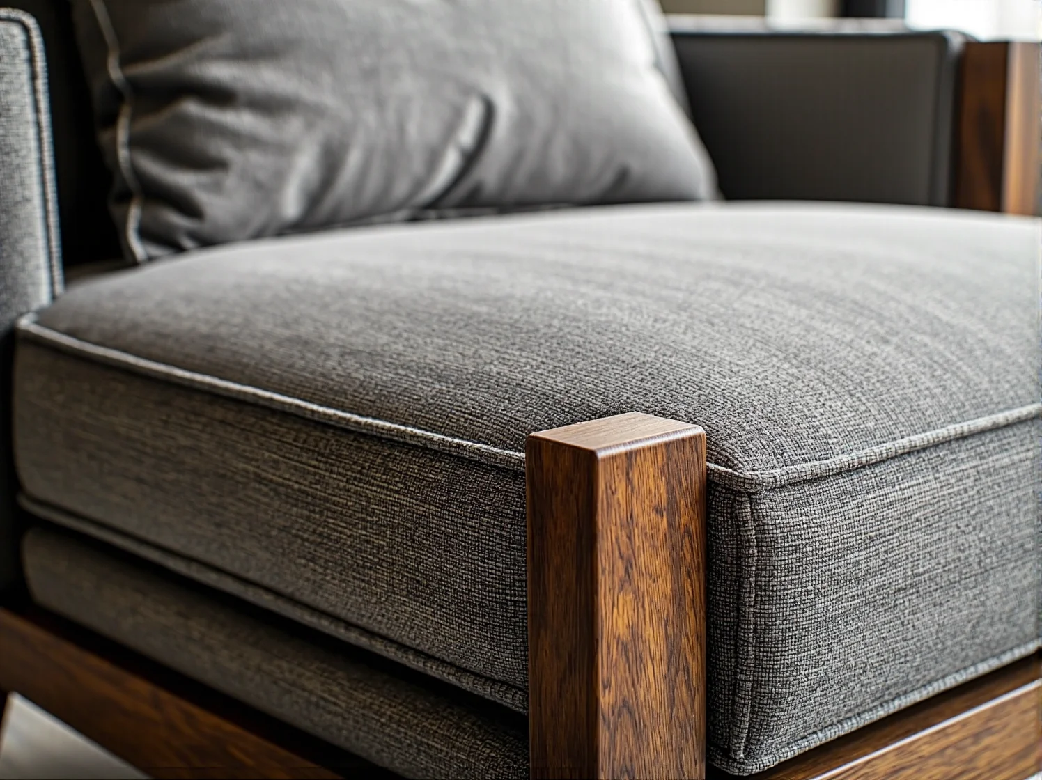 Stary fotel po renowacji obity zielonym materiałem, symbol trwałości i ekologicznych mebli z historią.