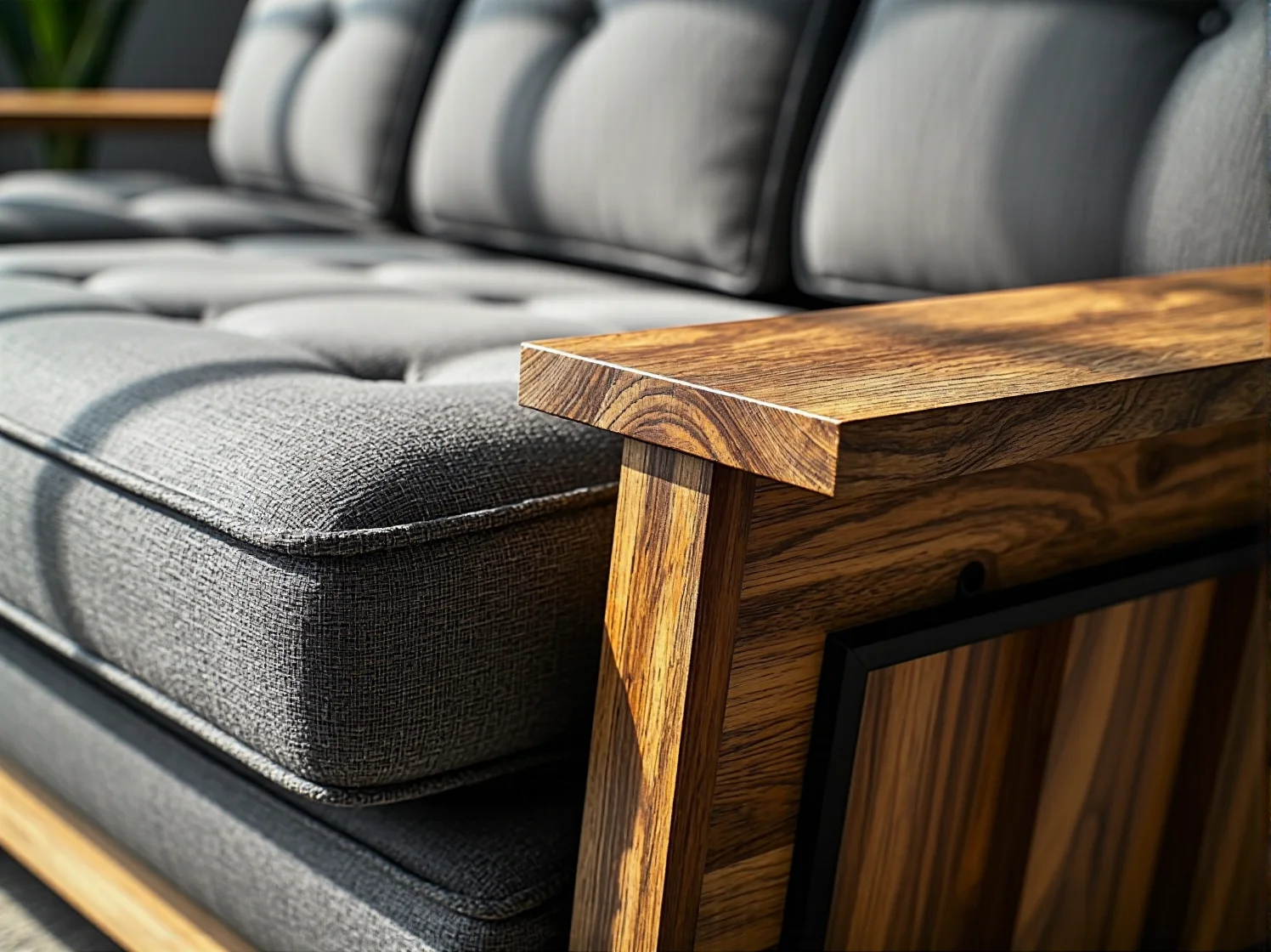 Ciepłe oświetlenie i lampy podłogowe tworzące nastrojowy klimat w salonie.