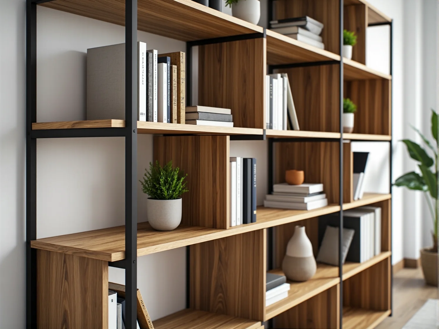 Praktyczny system regałów modułowych oszczędzający miejsce w pokoju