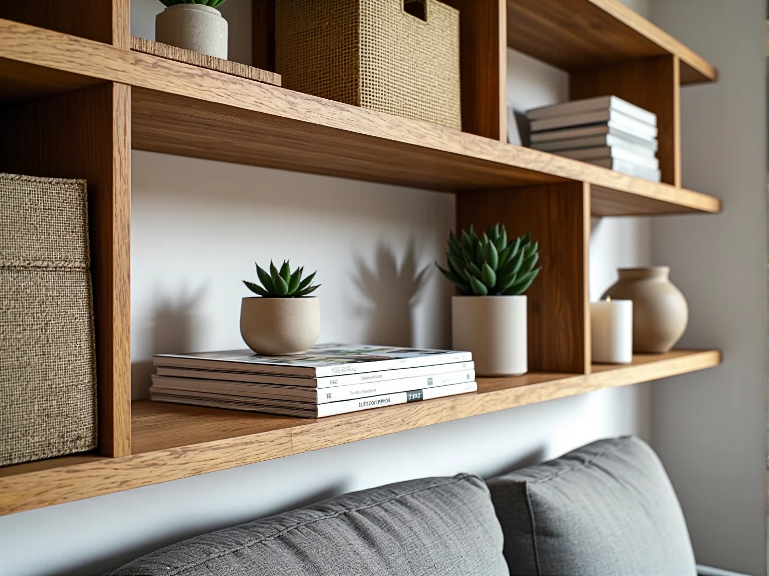 Ciepłe wełniane koce i lniane poduszki jako idealne tekstylia do wnętrz skandynawskich.