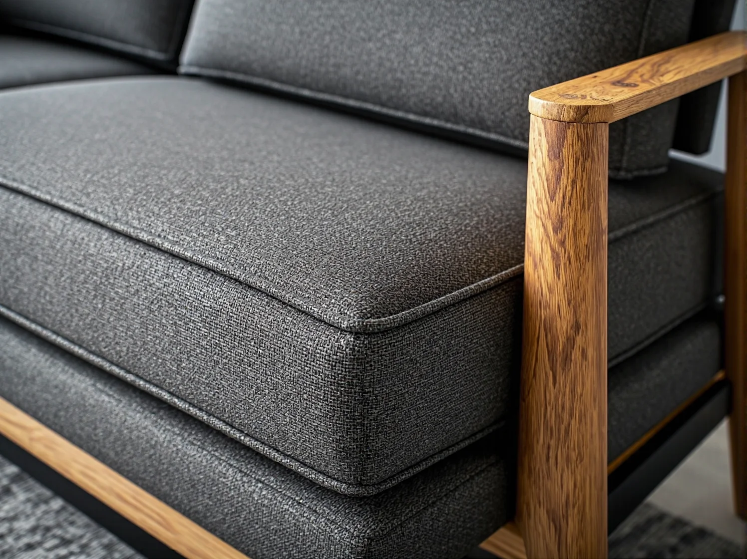 Zbliżenie na słoje drewna zabezpieczone naturalnym woskiem, matowe wykończenie