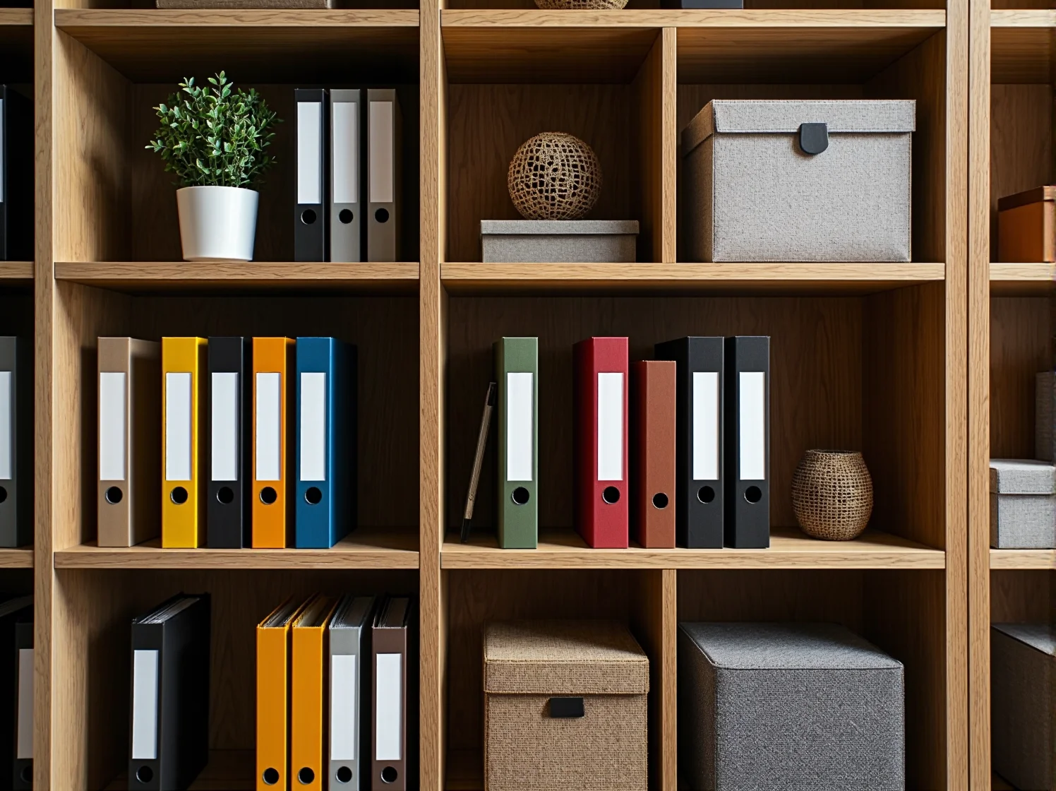 Wymiary regału biurowego idealnie dopasowane do segregatorów.